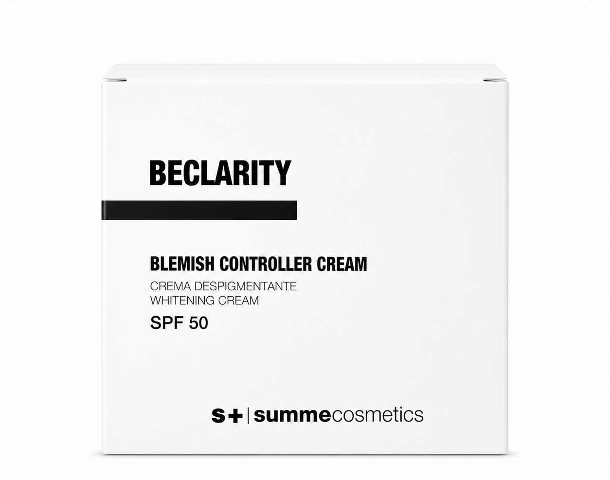 Beclarity Blemish Controller SPF50 — Crema despigmentante con SPF50.