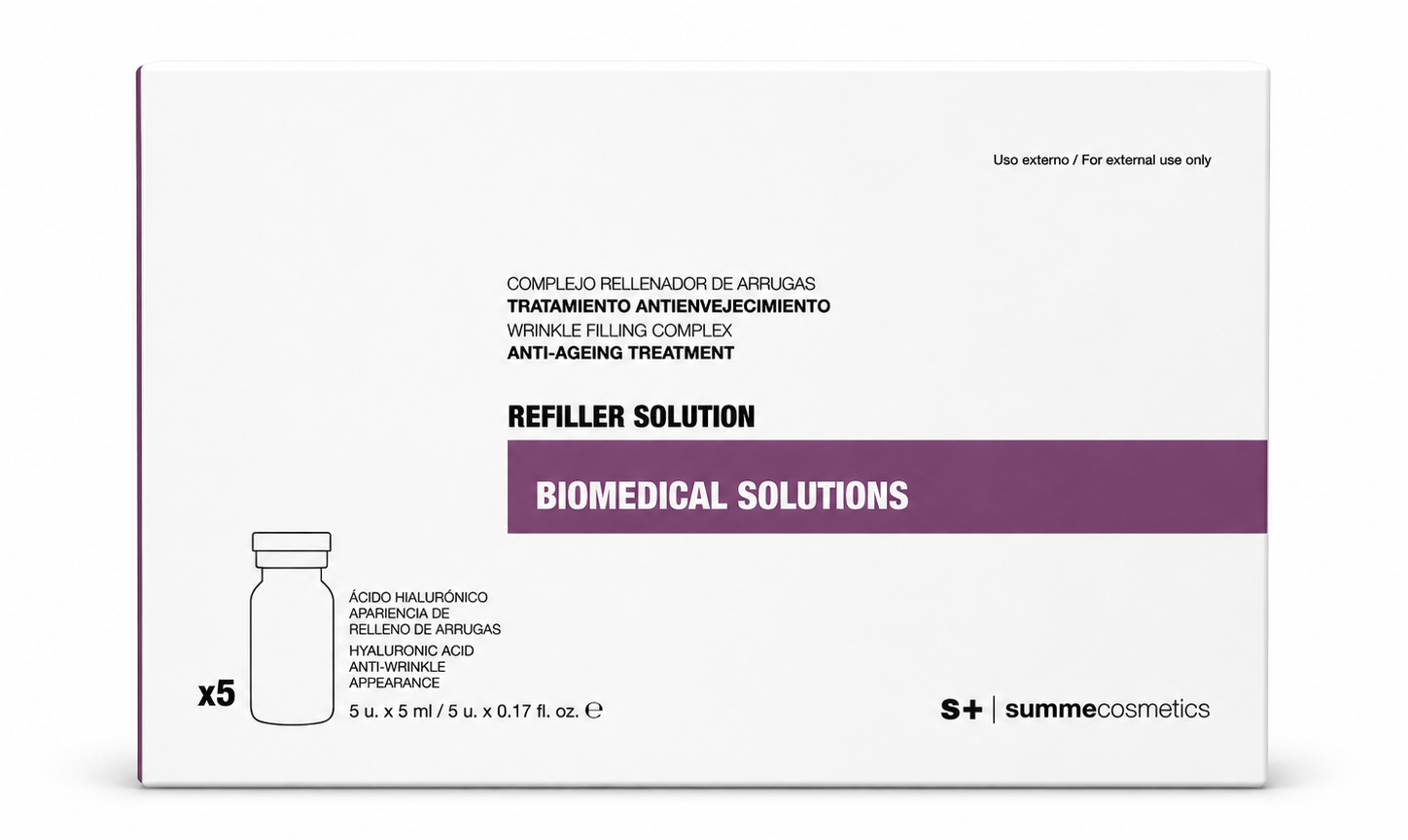 Refiller Solution — Complejo rellenador de arrugas con ácido hialurónico.