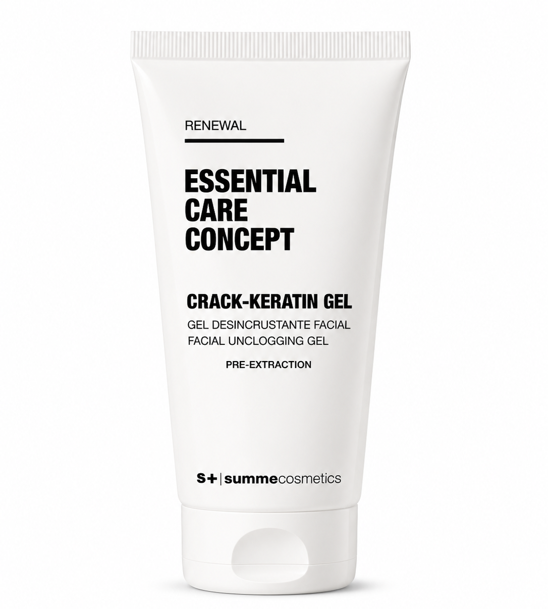 Crack-Keratin Gel — Gel desincrustante facial pre-extracción.